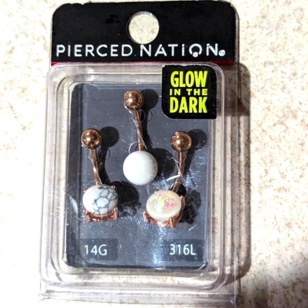 Pierced Ed Nation 3 Ring Pack Belly Ring 14G